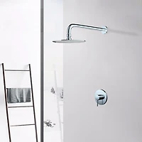 Wall Mounted Shower Faucet In Chrome(Valve Included)