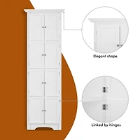 Streamdale Furniture Modern White Tall Storage Cabinet with Doors and 4 Shelves