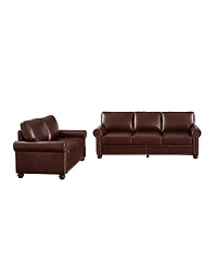 Streamdale Living Room Sofa With Storage Sofa 2+3 Sectional Burgundy Faux Leather