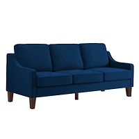 Streamdale Furniture Velvet Upholstered 3-Seater Sofa with Wood Legs
