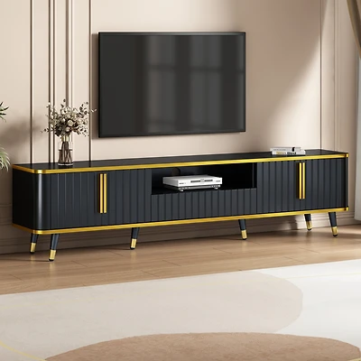 Streamdale 85" Tv Stand with Open Storage, Cabinets & Drawers