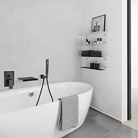 Modern Style Matte Black Wall Mount Tub Filler Bathroom Bathtub Faucet Shower Set 0001