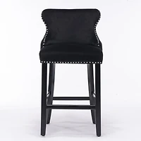 Streamdale Modern Velvet Wingback Bar Stools, Set of 2