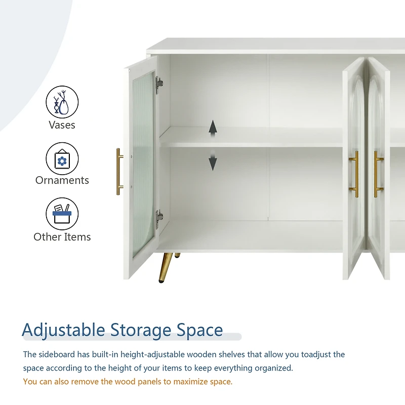 Streamdale 65+ Inch Tv Stand with Storage, White