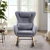 Streamdale Rocking Chair Nursery, Modern Rocking Chair With High Backrest