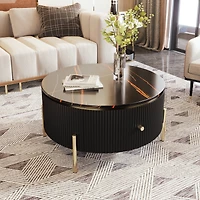 Streamdale Modern Round Coffee Table w/ 2 Drawers (31.5")