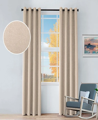Superior Senna Textured Curtain Set of Panels with Grommet Header