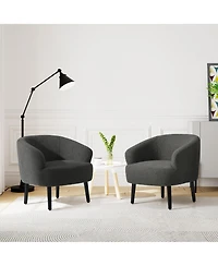 WestinTrends 29" Wide Mid Century Modern Club Barrel Accent Armchair, Set of 2