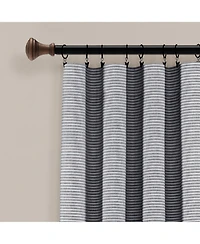 Lush Decor Farmhouse Button Stripe Yarn Dyed Woven Cotton Window Curtain Panels