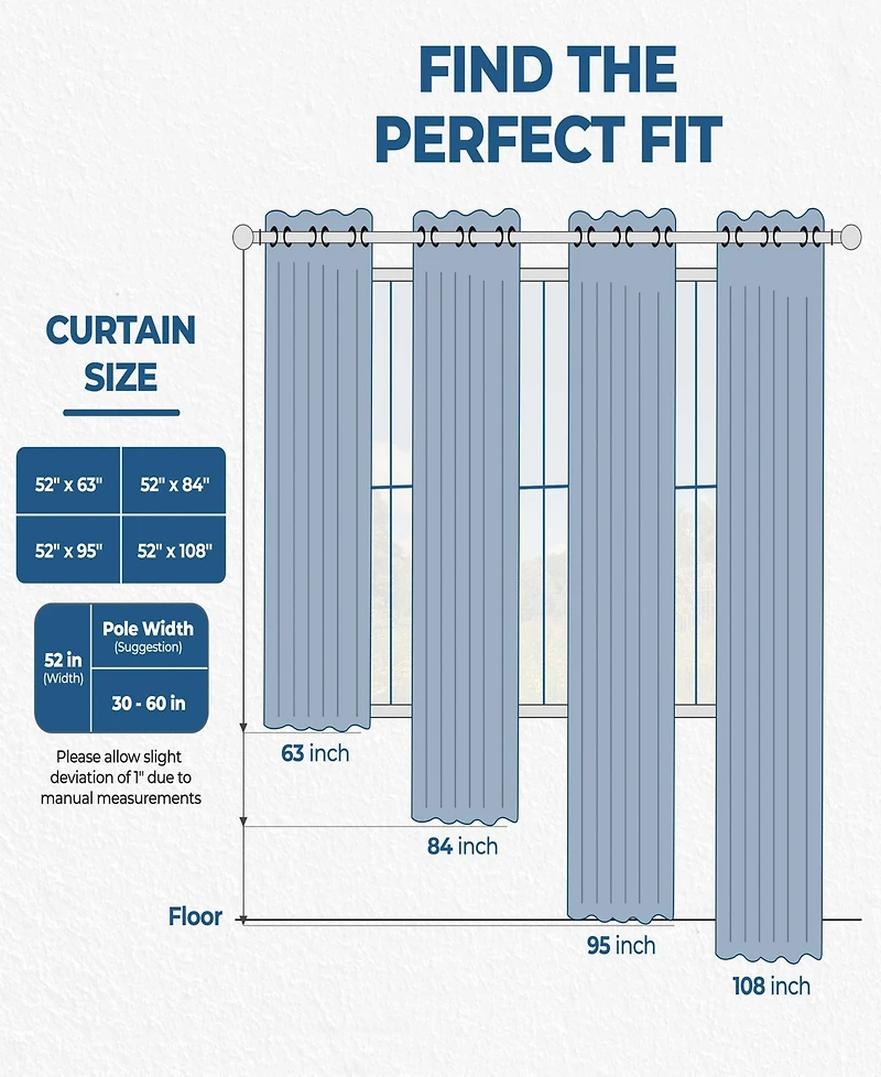 Superior Linen-Inspired Classic Room Darkening Modern Fade Resistant 2-Piece Curtain Set with Rod Pocket, 26" X 63"