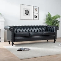 Streamdale Furniture 83.66 Inch Width Traditional Square Arm Removable Cushion 3 Seater Sofa