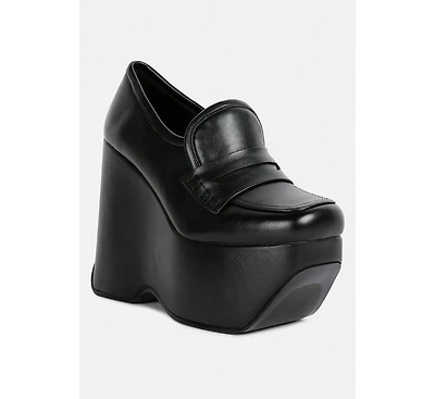 Gilliam Womens High Platform Wedge Loafers