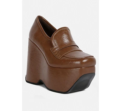Gilliam Womens High Platform Wedge Loafers