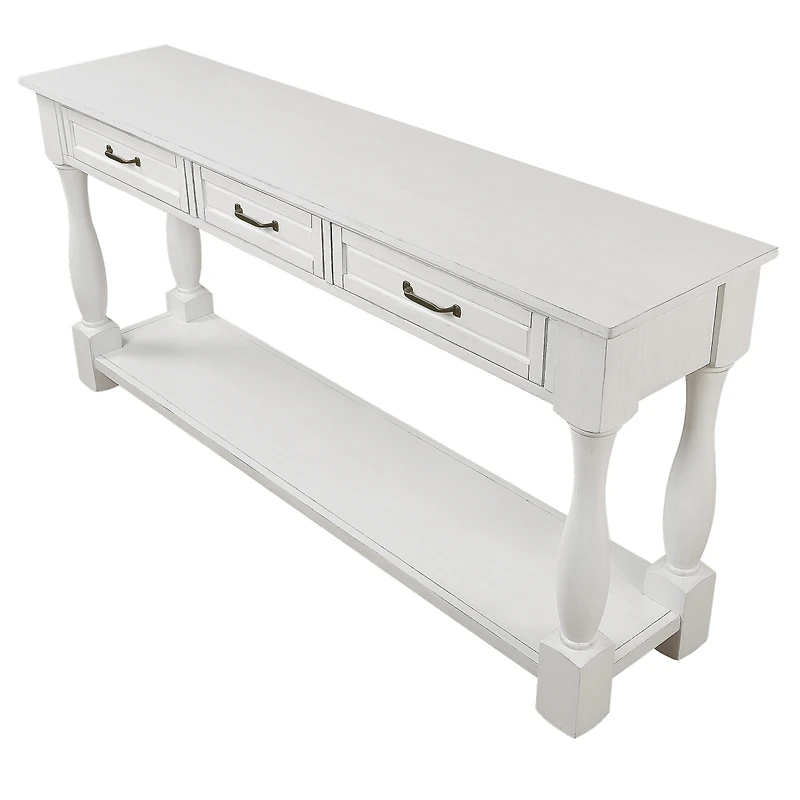 Streamdale 63" Wood Console Table with Drawers & Shelf