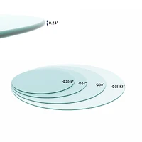 Streamdale Round Glass Tabletop, 20", 1/4" Thick, Clear