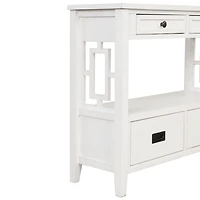 Streamdale 36" Farmhouse Console Table with Drawers and Shelf