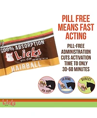 Licks Pill Free Licks Cat Hairball Support - Cat Grooming Supplies & Cat Hairball Remedy - Beeswax & Cod Liver Oil Hairball Control