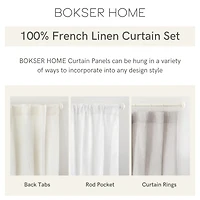 100% French Linen Window Curtain Set