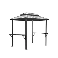 Aluminum Bbq Gazebo with Shelves Serving Tables