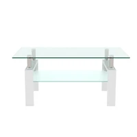 Coffee Table, Clear Coffee Table, Modern Side Center Tables For Living Room, Living Room