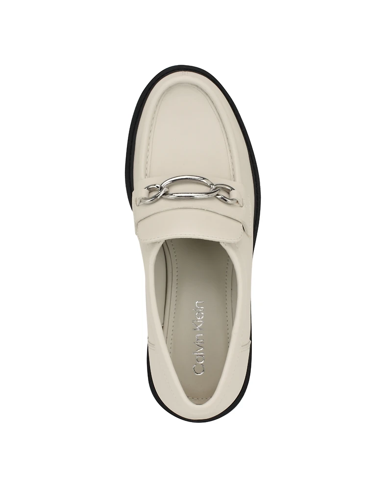 Calvin Klein Women's Zinna Almond Toe Casual Embellished Loafers