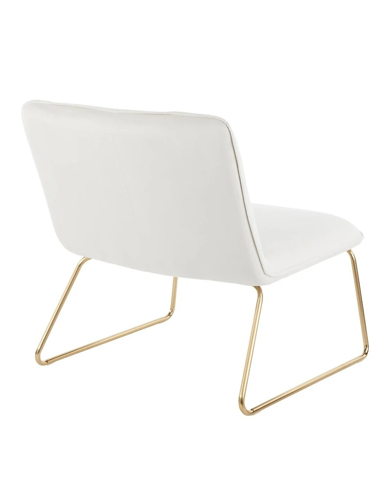 Simplie Fun Casper Contemporary Accent Chair In Gold Metal And Cream Velvet