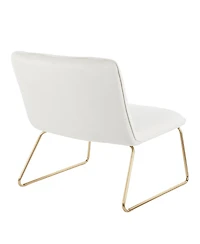Simplie Fun Casper Contemporary Accent Chair In Gold Metal And Cream Velvet