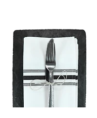 Arkwright Home Mariposa Bistro Dinner Napkins (12 Pack), 18x22, Soft Spun Polyester, Striped Color Options