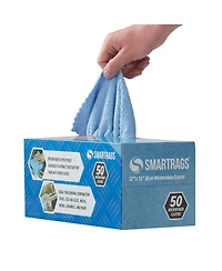 Arkwright Home Smart Rags Microfiber Cleaning Cloths (Box of 50), 12x12 in., Reusable, Multi-Purpose, Color Options