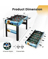 37 Inches Foosball Table with Removable Legs, 2 Balls and 2 Manual Scorers