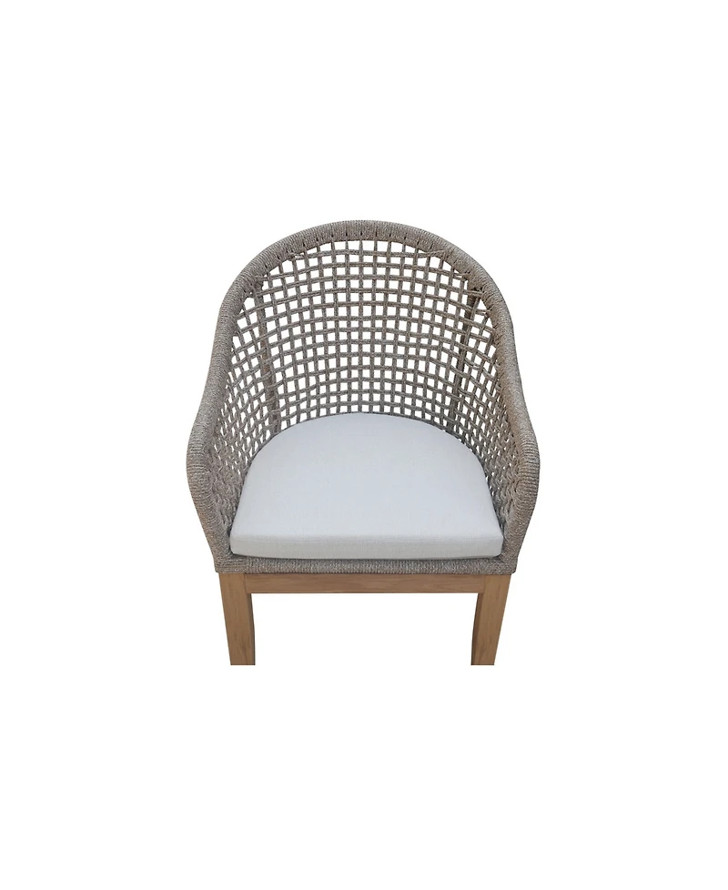International Concepts Set of Two Outdoor Teak Patio Dining Chair with Cushions