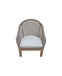 International Concepts Set of Two Outdoor Teak Patio Dining Chair with Cushions
