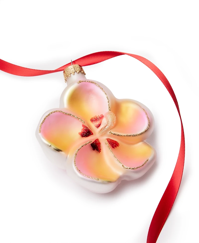 Holiday Lane Hawaii Pink & Gold Flower Ornament, Exclusively at Macy's