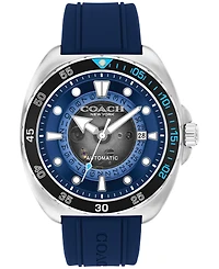 Coach Men's Charter Automatic Blue Silicone Watch 44mm