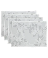 Saro Lifestyle Sheer Elegance Burnout Voile Vine Design Placemat Set of 4, 13"x19"