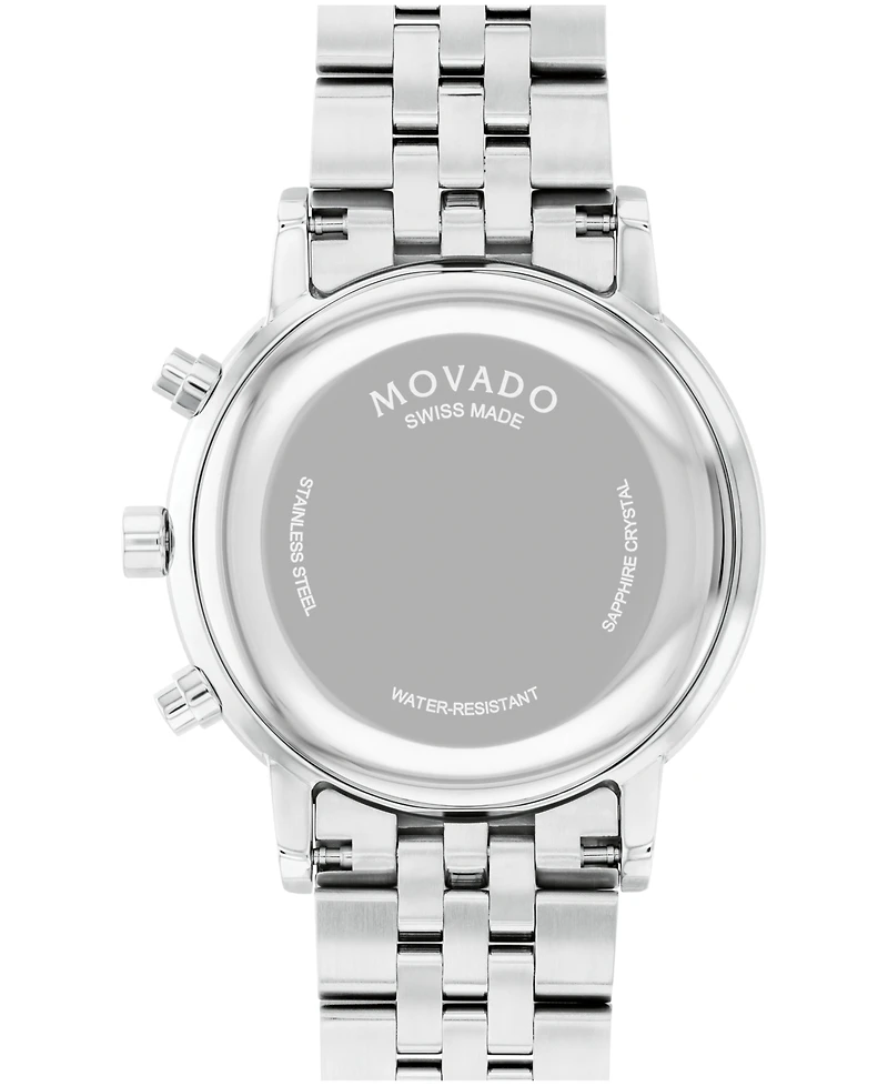 Movado Men's Museum Classic Swiss Quartz Chrono Silver Tone Stainless Steel Watch 42mm