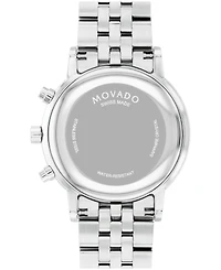Movado Men's Museum Classic Swiss Quartz Chrono Silver Tone Stainless Steel Watch 42mm