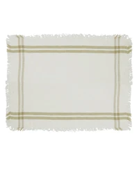 Saro Lifestyle Trendy Fringed Stripe Placemat Set of 4,13"x19"