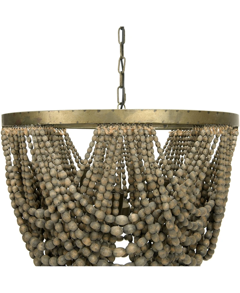 Storied Home 2-Tier Draped Wood Bead Chandelier