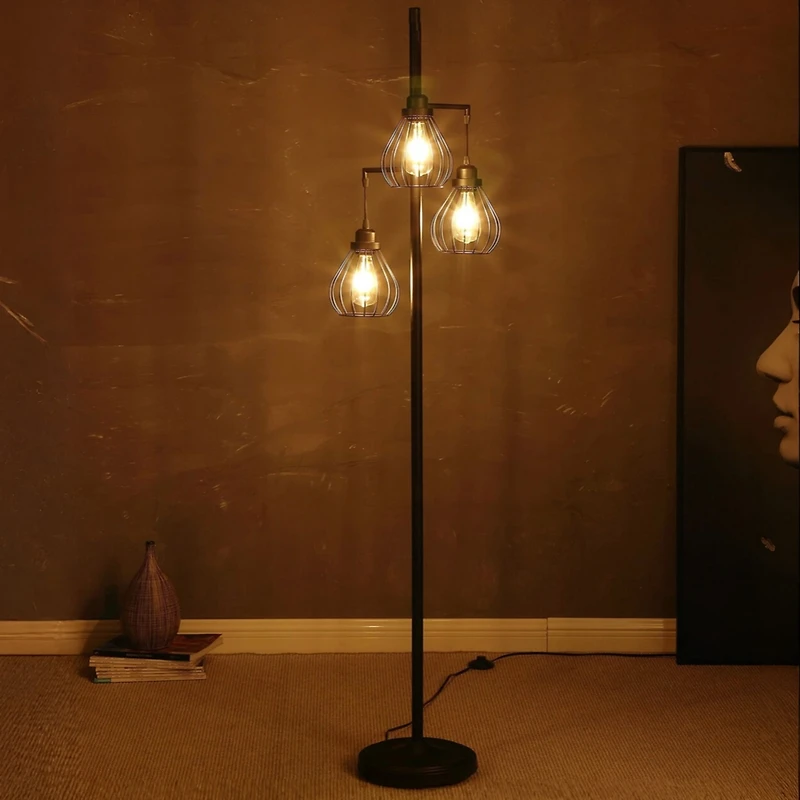 Teardrop 68" Led Floor Lamp with 3 Metal Shades