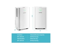 Slickblue 1750 Sq. Ft 32 Pints Dehumidifier with Auto Defrost and 24H Timer Drain Hose-White