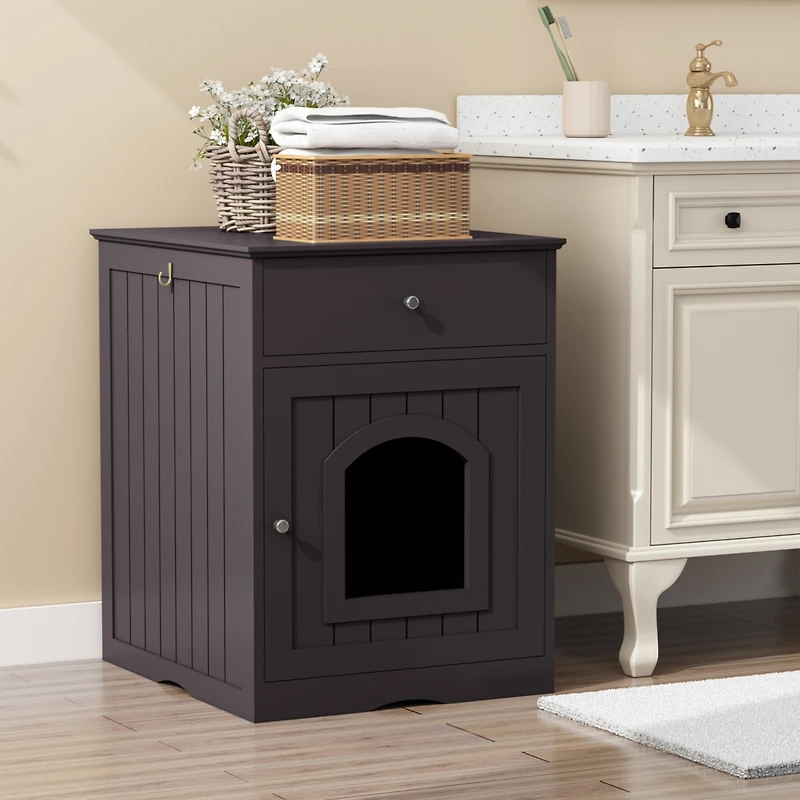 Streamdale Wooden Pet House with Drawer and Side Table