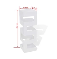 vidaXL White Square Umbrella Stand Storage Holder Walking Stick Steel 19.1"