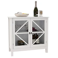 Simplie Fun Kitchen Cabinet With Double Glass Doors