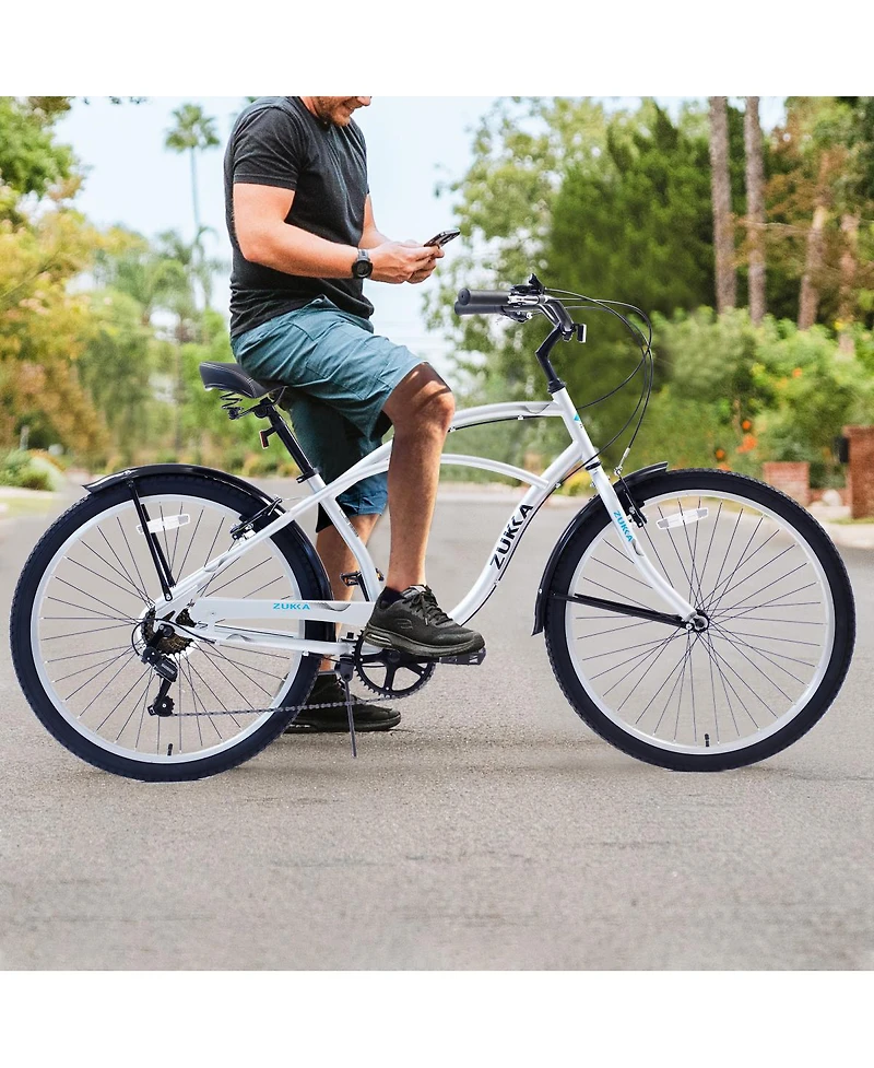 Men'S Beach Cruiser Bike, 7 Speed Bicycles, 26"Inch Multiple Colors