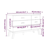 Drawer Cabinet Olden Brown Solid Wood Pine