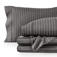 Bare Home Ultra-Soft Double Brushed Print Sheet Set - Pinstripe