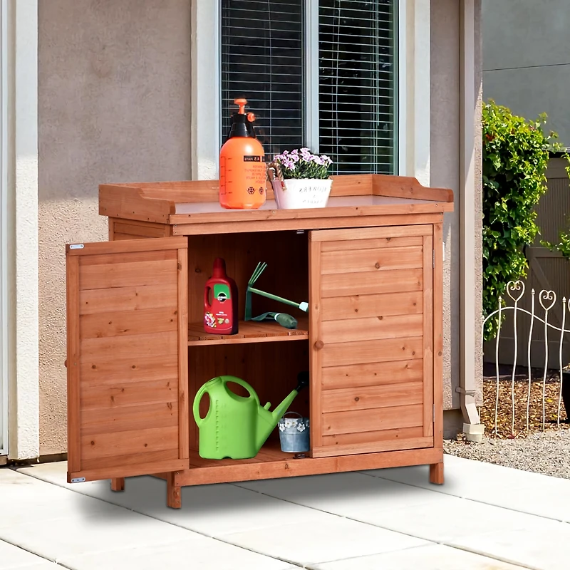 Streamdale Rustic Garden Potting Bench with Storage
