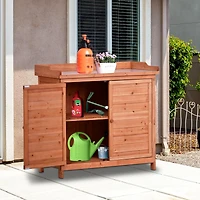 Streamdale Rustic Garden Potting Bench with Storage