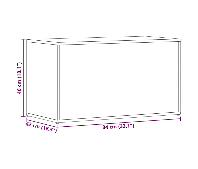 Storage Chest White 33.1"x16.5"x18.1" Engineered Wood